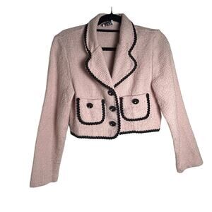 Vintage Blazer Cropped Tweed Baby Pink